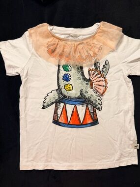 Stella McCartney Kids White Tee with Lilac Logo